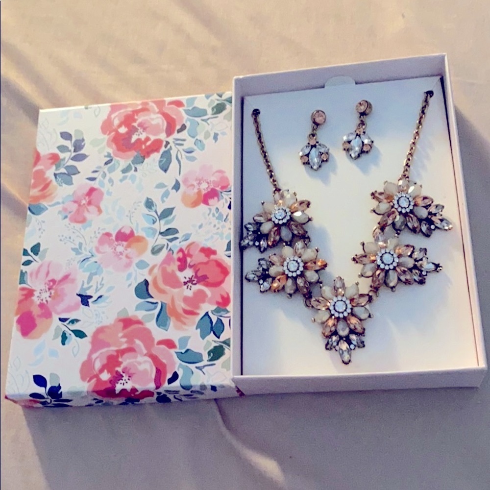 Necklace and earring set. Never worn